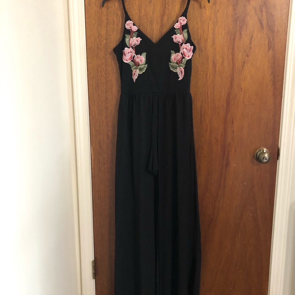 Black and floral romper